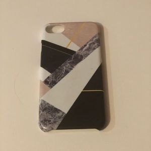 Black pink white and gold braided iPhone 7 case